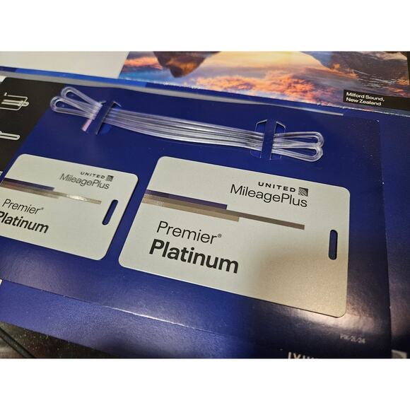 United Airlines Mileage Plus Premier Platinum Luggage Tags Set of 2 - New - Picture 1 of 4